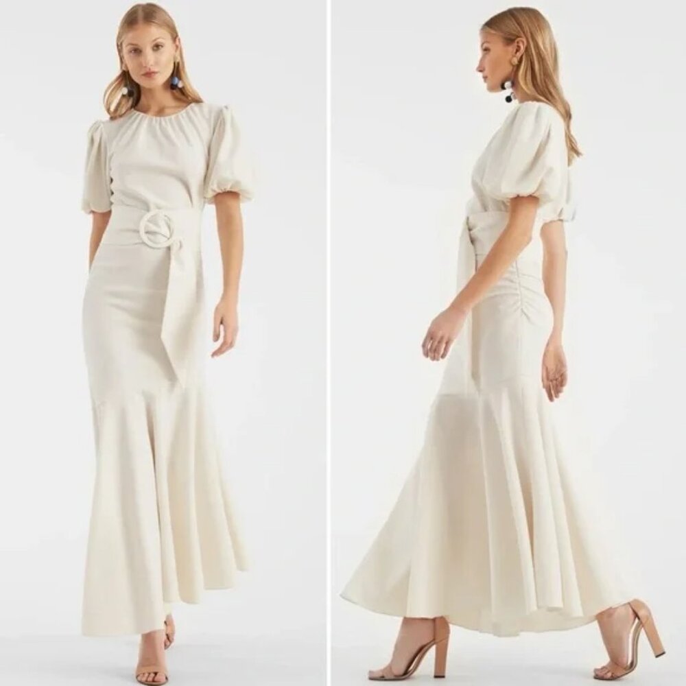 NWT! Sachin + Babi Camila Ivory Ruched Mermaid Maxi Dress